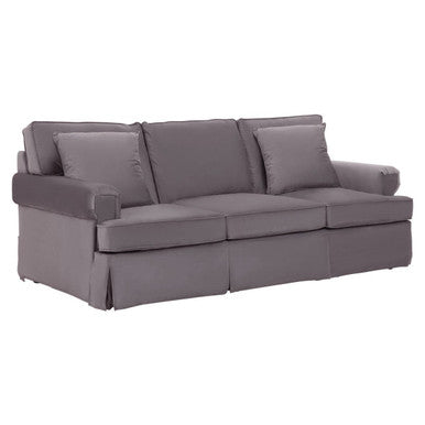 3 Seater Grey Velvet Sofa, Ralph - Image 3