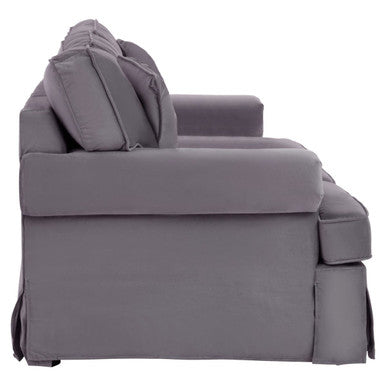3 Seater Grey Velvet Sofa, Ralph - Image 4