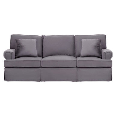 3 Seater Grey Velvet Sofa, Ralph - Image 2