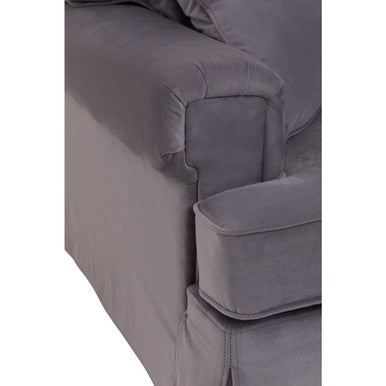 3 Seater Grey Velvet Sofa, Ralph - Image 10
