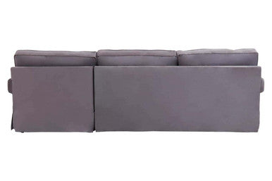 3 Seater Grey Velvet Right Chaise Sofa, Ralph - Image 5