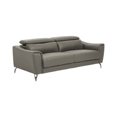 3 Seater Grey Leather Sofa, Padua - Image 3