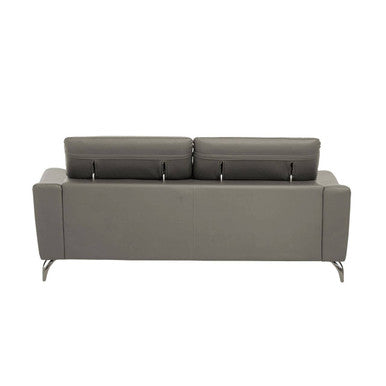 3 Seater Grey Leather Sofa, Padua - Image 5