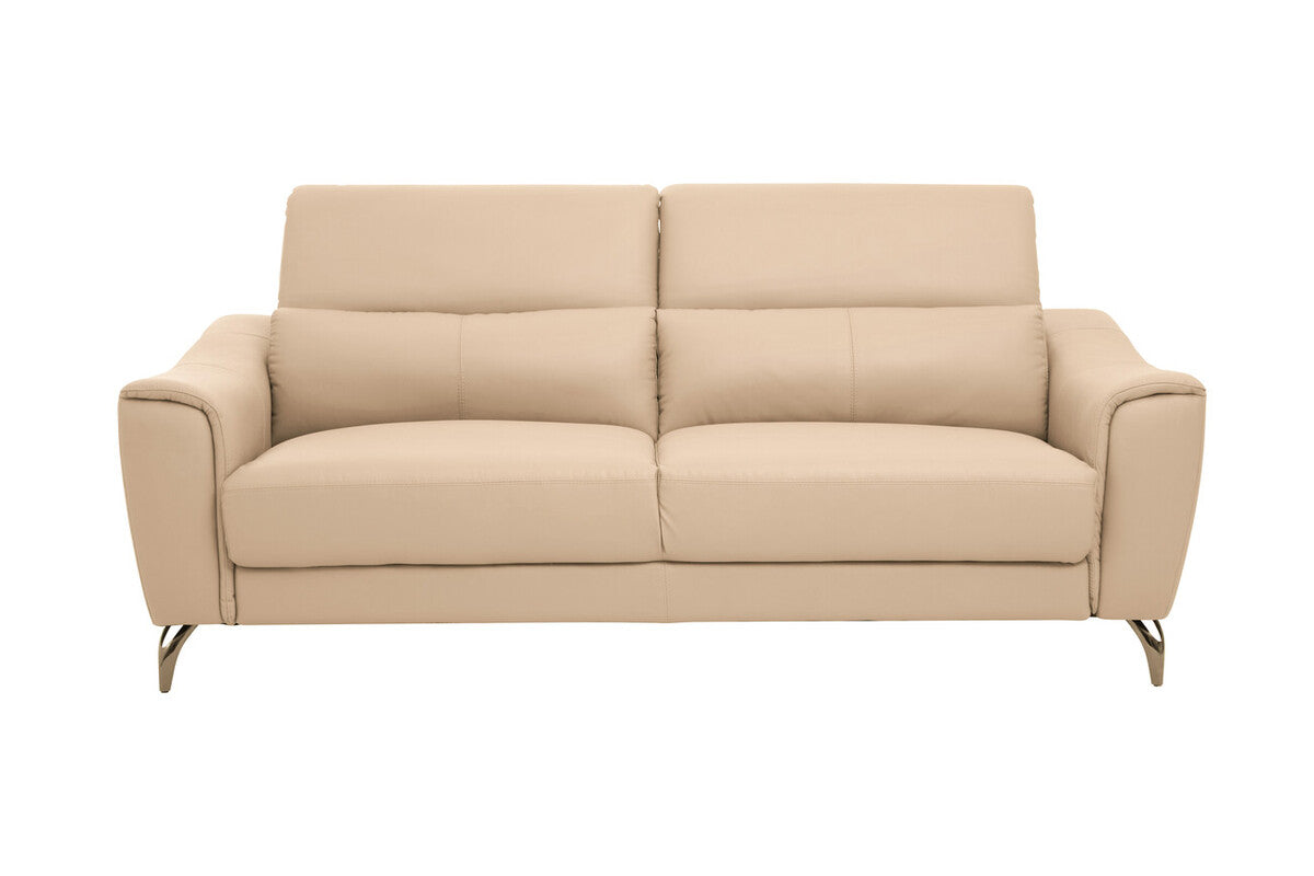 3 Seater Stone Leather Sofa with Adjustable Headrests, Padua - Image 2