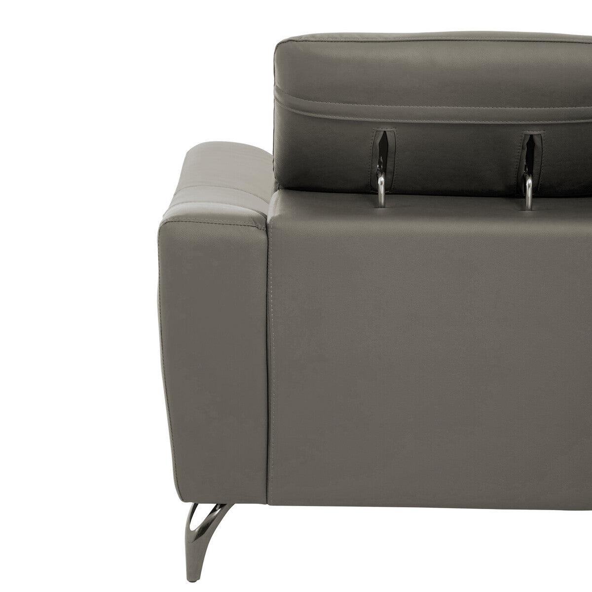 2 Seater Grey Leather Sofa, Padua - Image 15