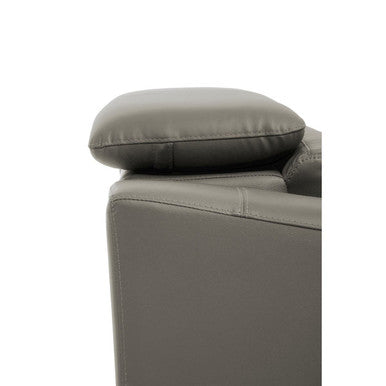 Padua Grey Leather Armchair with Adjustable Headrest