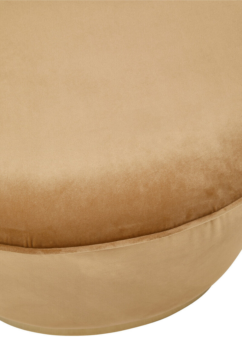 Kids Tamra Gold Beige Velvet Chair with Gold Base