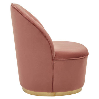 Kids Tamra Dusty Pink Velvet Gold Base Chair