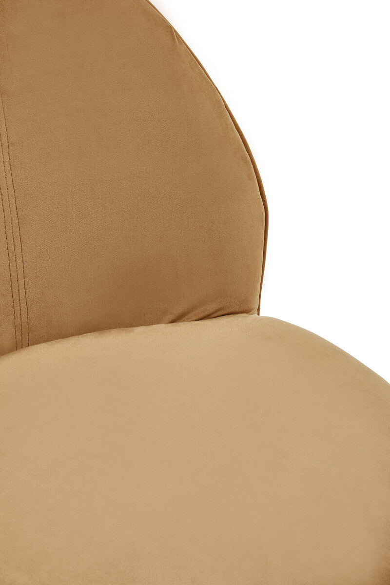 Tamra Beige Velvet Gold Base Chair