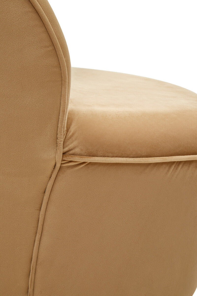 Tamra Beige Velvet Gold Base Chair