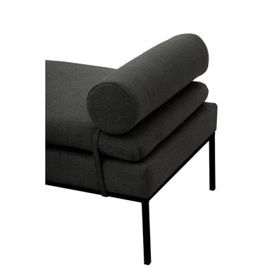 Harley Dark Grey Linen Textured Iron Frame Day Bed - Image 5