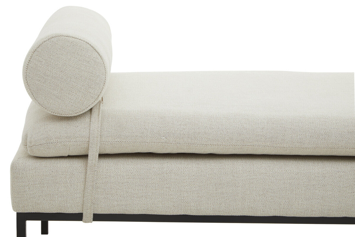Harley Natural Linen Textured Iron Frame Day Bed - Image 10