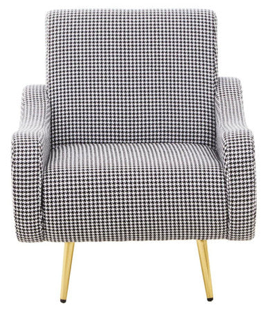 Holli Black And White Houndstooth Pattern Armchair