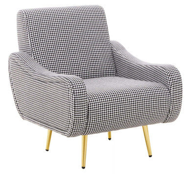 Holli Black And White Checked Armchair