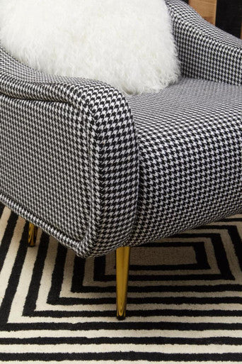 Holli Black And White Checked Armchair