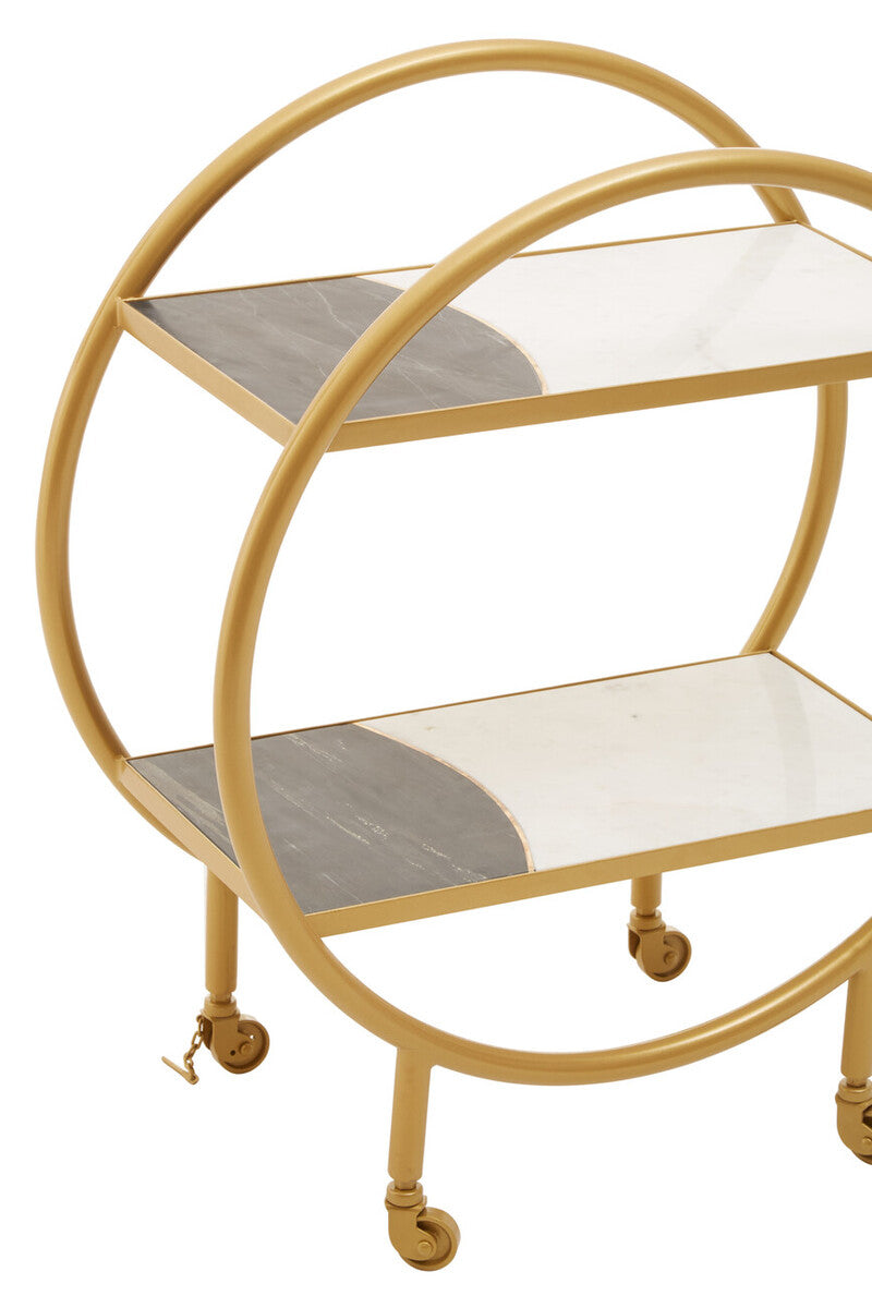 Vizzini Brass Finished 2 Tier Unit