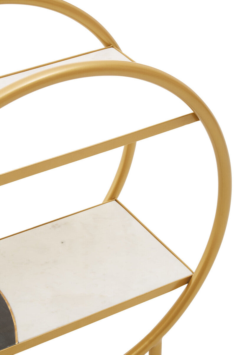 Vizzini Brass Finished 2 Tier Unit