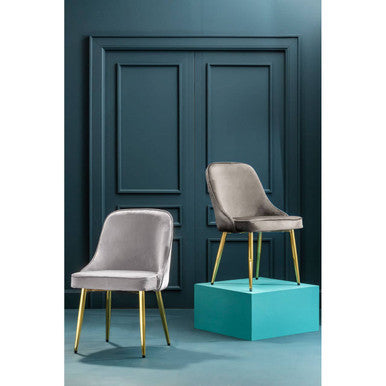 Demi Grey Velvet Dining Chair - Image 3