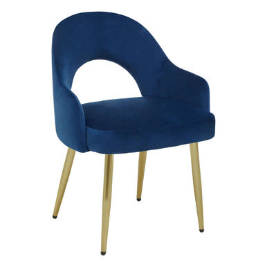 Dani Midnight Blue Velvet Dining Chair - Image 4
