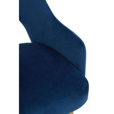 Dani Midnight Blue Velvet Dining Chair - Image 11