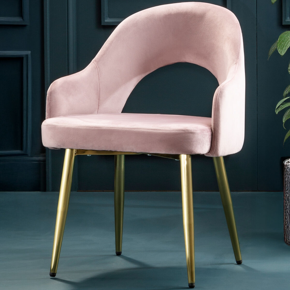 Dani Dusky Pink Velvet Dining Chair - Image 1