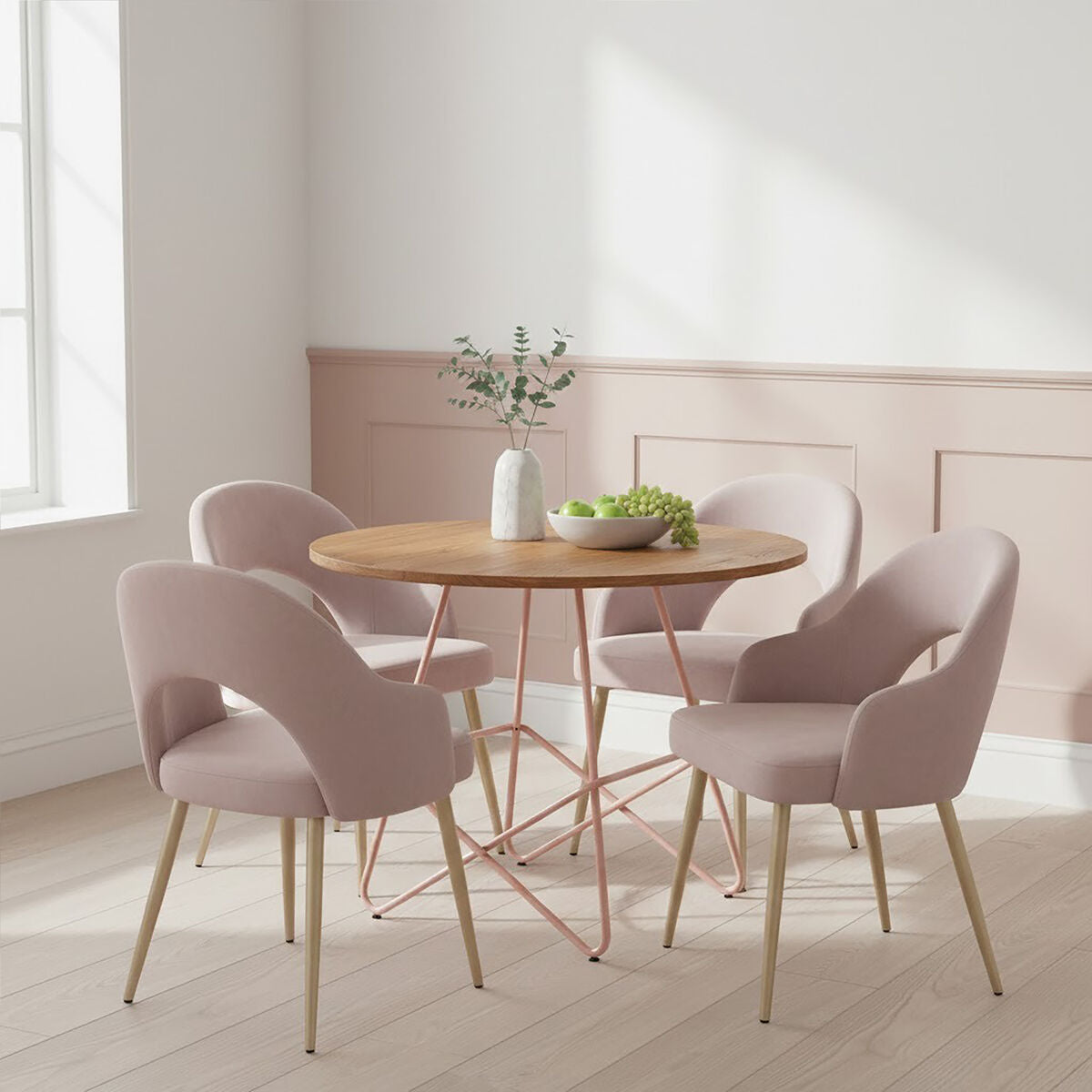 Dani Dusky Pink Velvet Dining Chair - Image 3