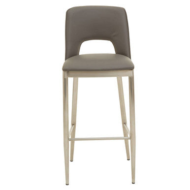 Gilden Grey Leather Effect Bar Chair