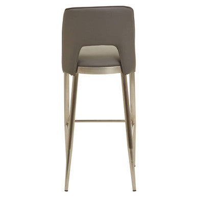 Gilden Grey Leather Effect Bar Chair
