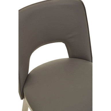 Gilden Grey Leather Effect Bar Chair