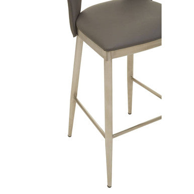 Gilden Grey Leather Effect Bar Chair