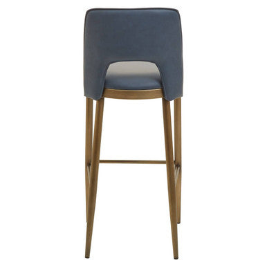 Gilden Blue Leather Effect Bar Chair - Image 4