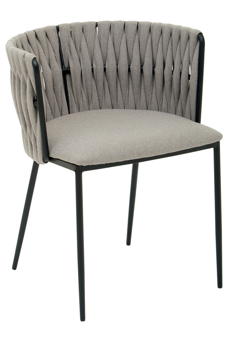 Gilden Grey Dining Chair With Woven Back - Image 3