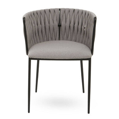 Gilden Grey Dining Chair With Woven Back