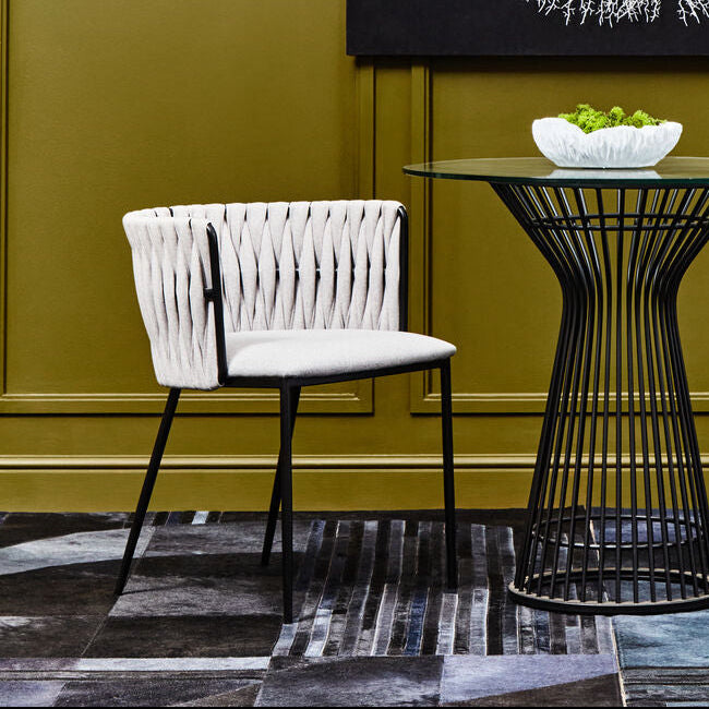 Gilden Grey Dining Chair With Woven Back - Image 1