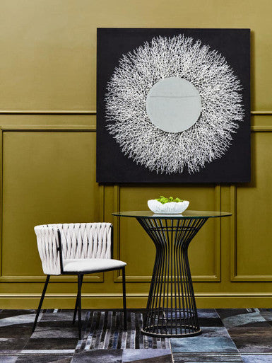 Gilden Grey Dining Chair With Woven Back