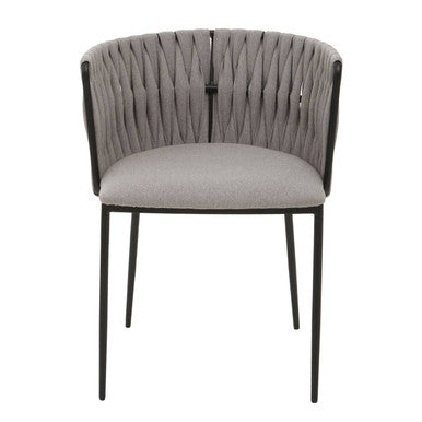 Gilden Grey Dining Chair With Woven Back - Image 2
