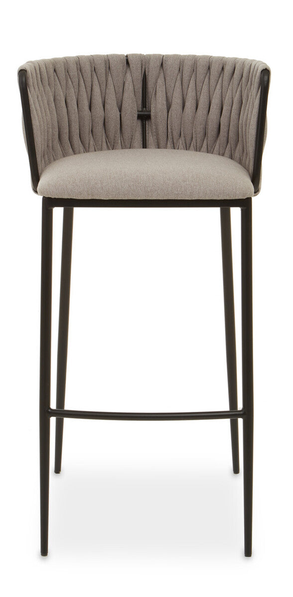 Gilden Grey Bar Chair With Woven Back - Image 1