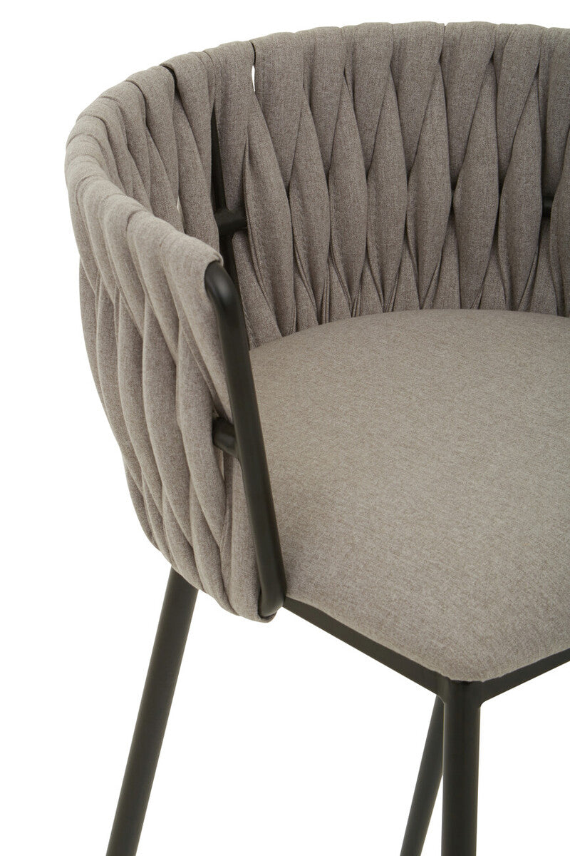 Gilden Grey Bar Chair With Woven Back - Image 5