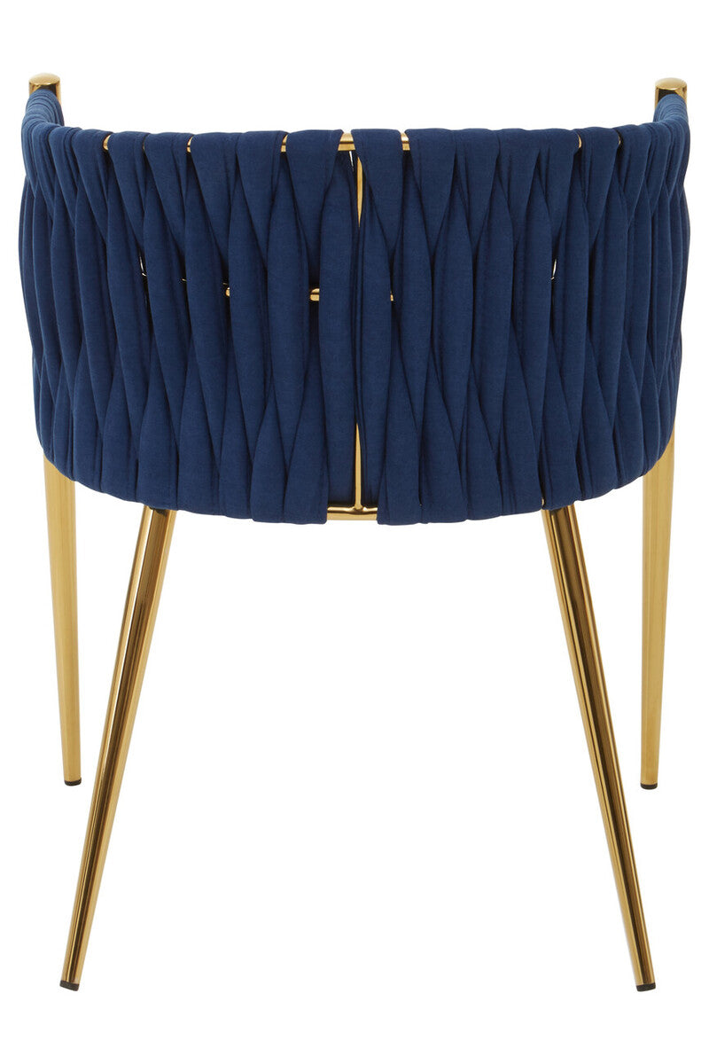Blue Dining Chair with Woven Back | Gilden