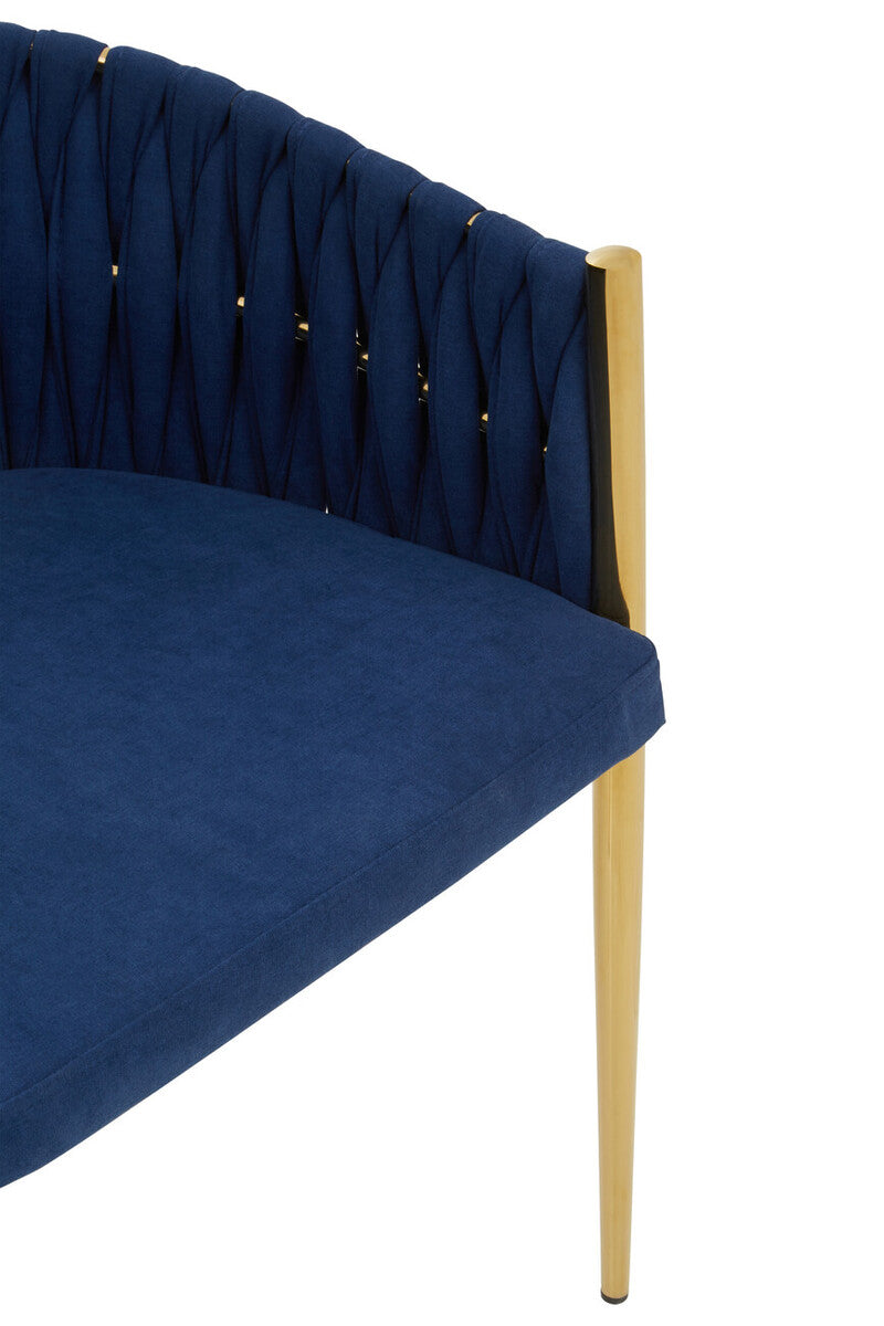 Blue Dining Chair with Woven Back | Gilden