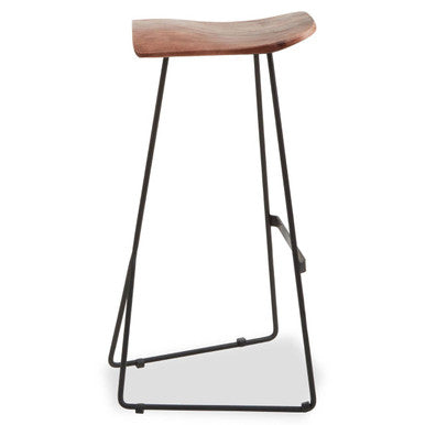 Nandri Distressed Brown Leather Bar Stool