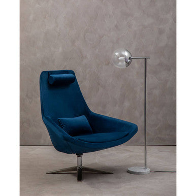 Kalo Navy Velvet Armchair