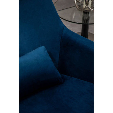 Kalo Navy Velvet Swivel Lounge Chair