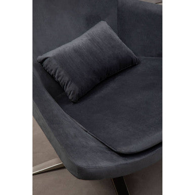 Kalo Grey Velvet Swivel Lounge Chair