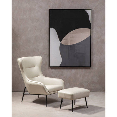 Kaiko Stone Faux Leather Armchair And Footstool - Image 3