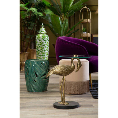 Inventivo Clear Glass Pelican Side Table