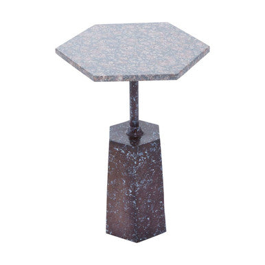 Inventivo Grey Hexagon Marble Side Table - Image 4