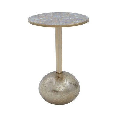 Inventivo Mosaic Top Gold Finish Side Table - Image 2