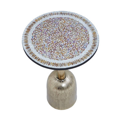 Inventivo Mosaic Top Gold Base Side Table
