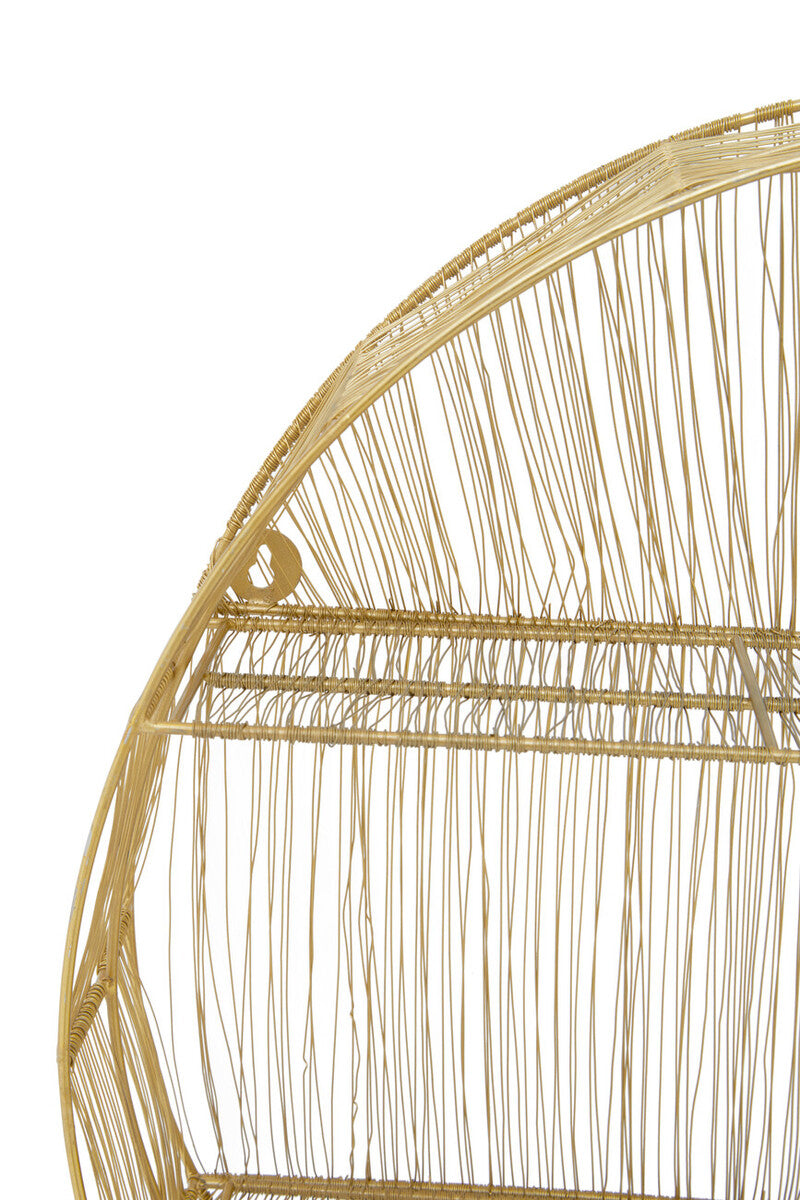 Enzo Gold Wire Round Wall Shelf